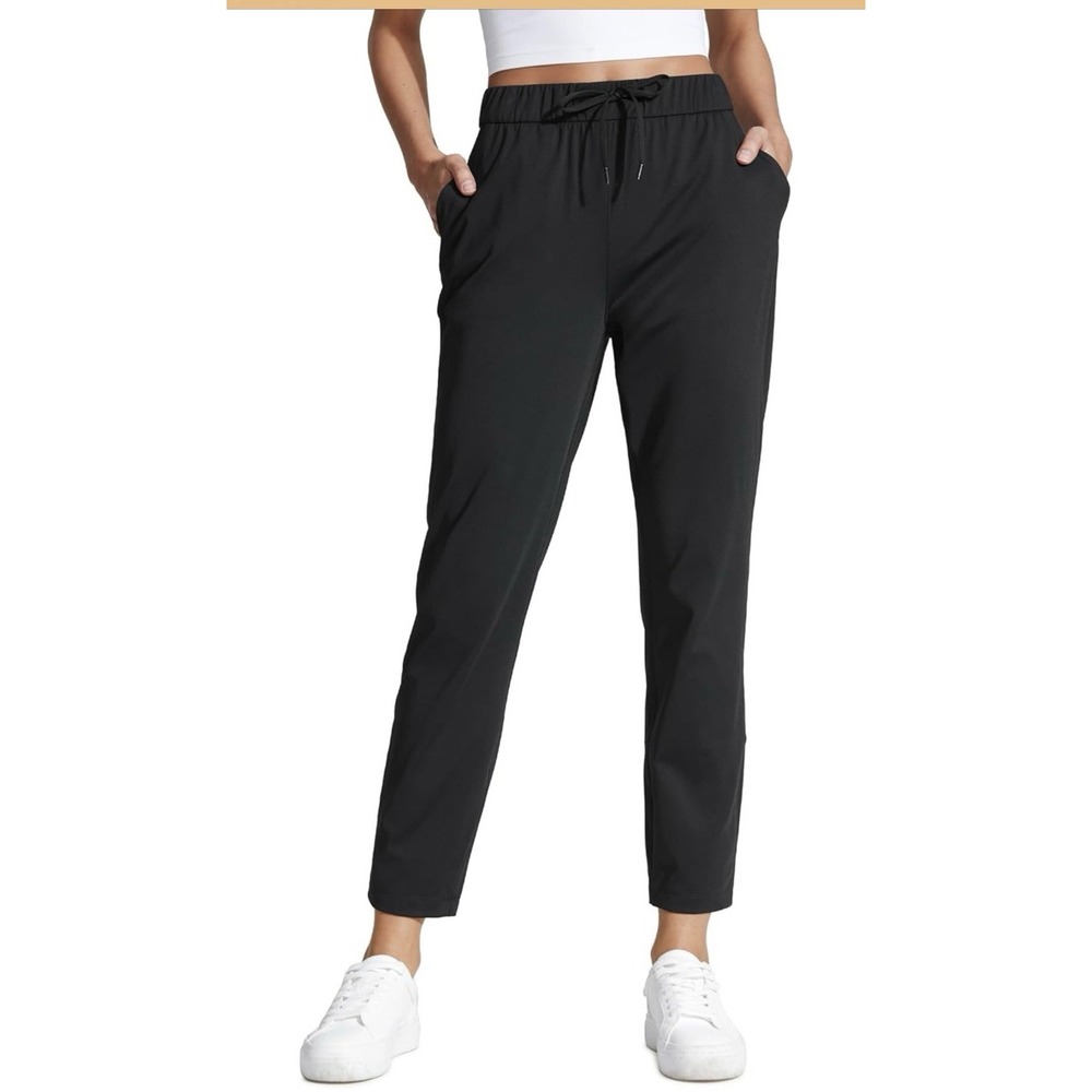 CRZ YOGA Women's RS179 All‑Day Comfy Slim Fit Pocket Jogger 27.5″ Black S/4‑6